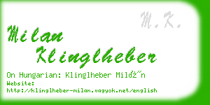 milan klinglheber business card